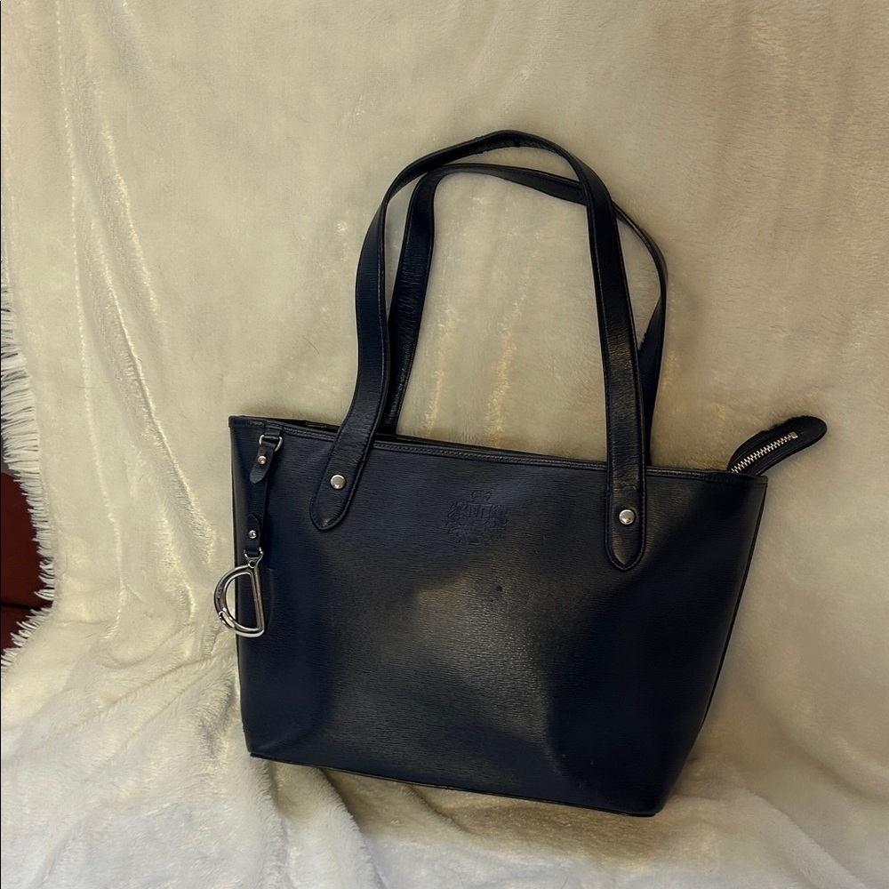 Ralph Lauren Blue Leather Tote